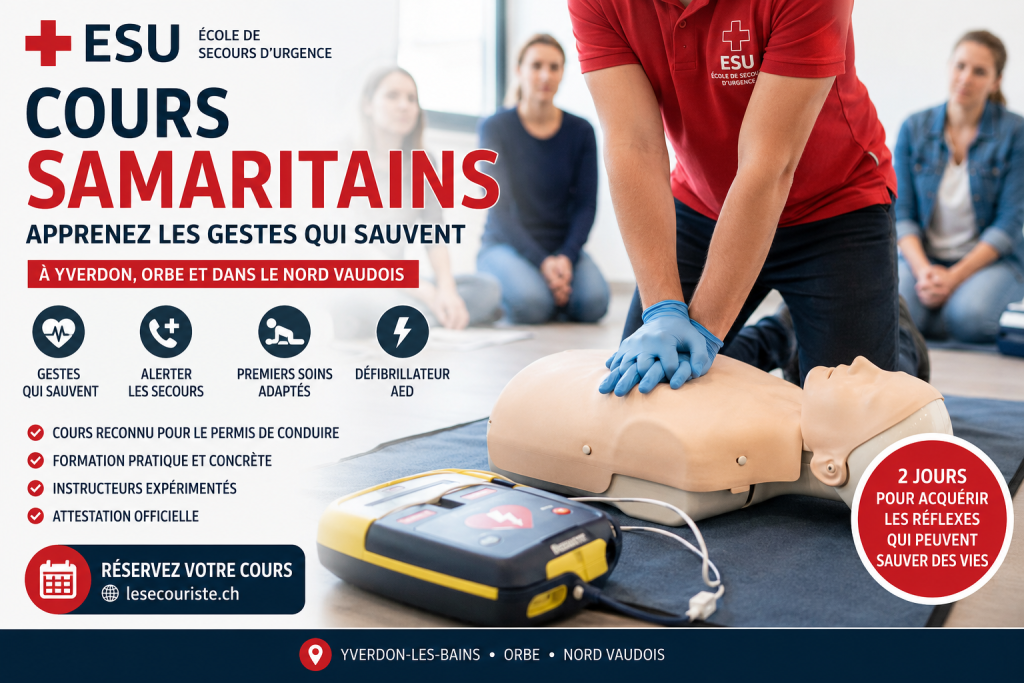 Permiers secours Samaritains Orbe, Yverdon, Nord Vaudois
